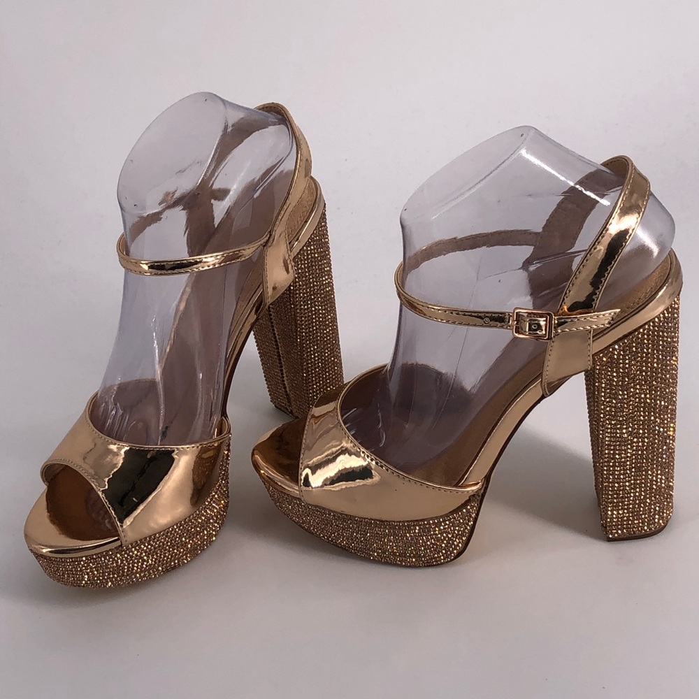 OLIVIA INGRAM Sparkle Chunky Heels